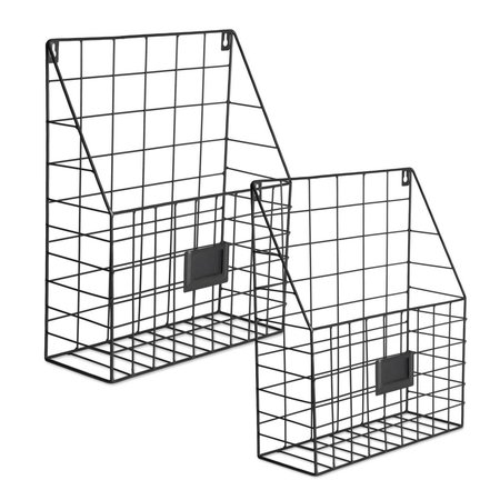 MADE4MANSIONS Farmhouse File Basket, Black - Set of 2 MA2567486
